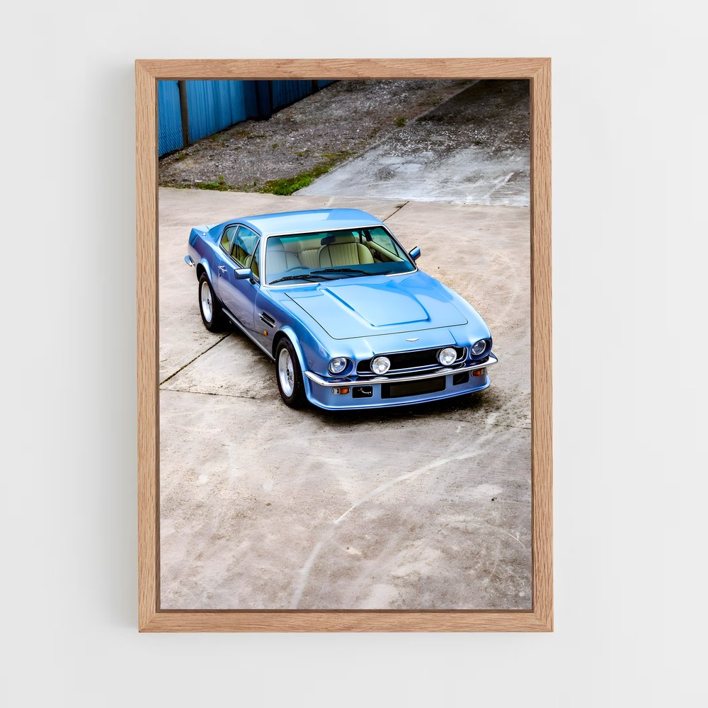 Poster V8 en Bleu – affiche Aston Martin (vue 4)